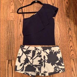 Women’s Milly Sz. S Navy Blue Ruffle Blouse